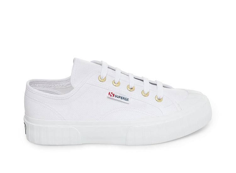 Superga 2630 Cotu White Gold - Womens Superga Lace Up Shoes